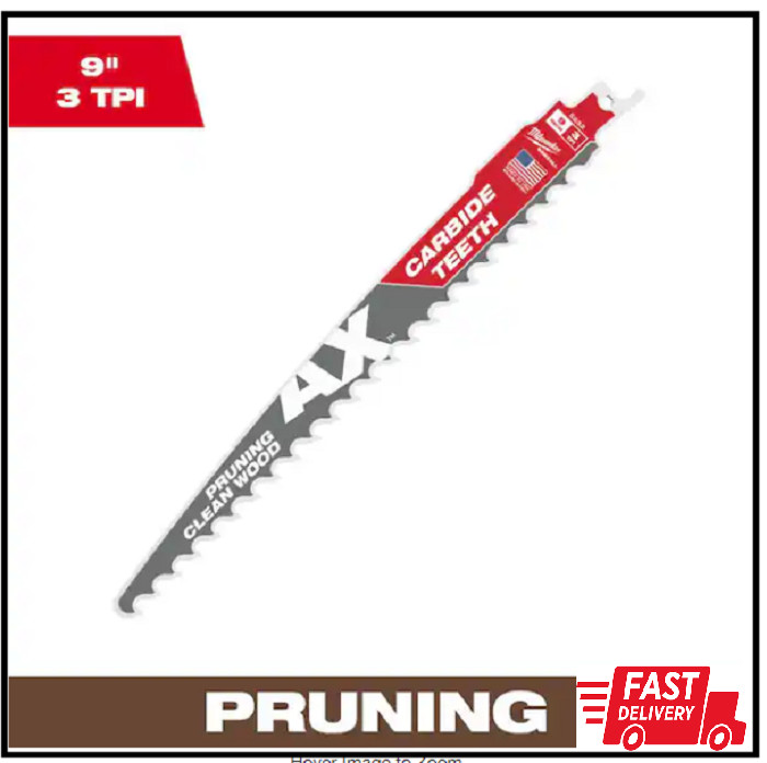 9 In. 3 TPI Pruning Carbide Teeth Wood Cutting SAWZALL Reciprocating Saw Blade ( gallery