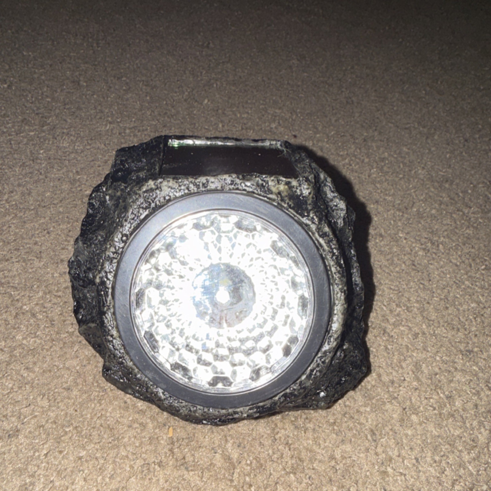Pure Garden LED Solar Waterproof Accent Spotlight Outdoor Black Rock Light gallery
