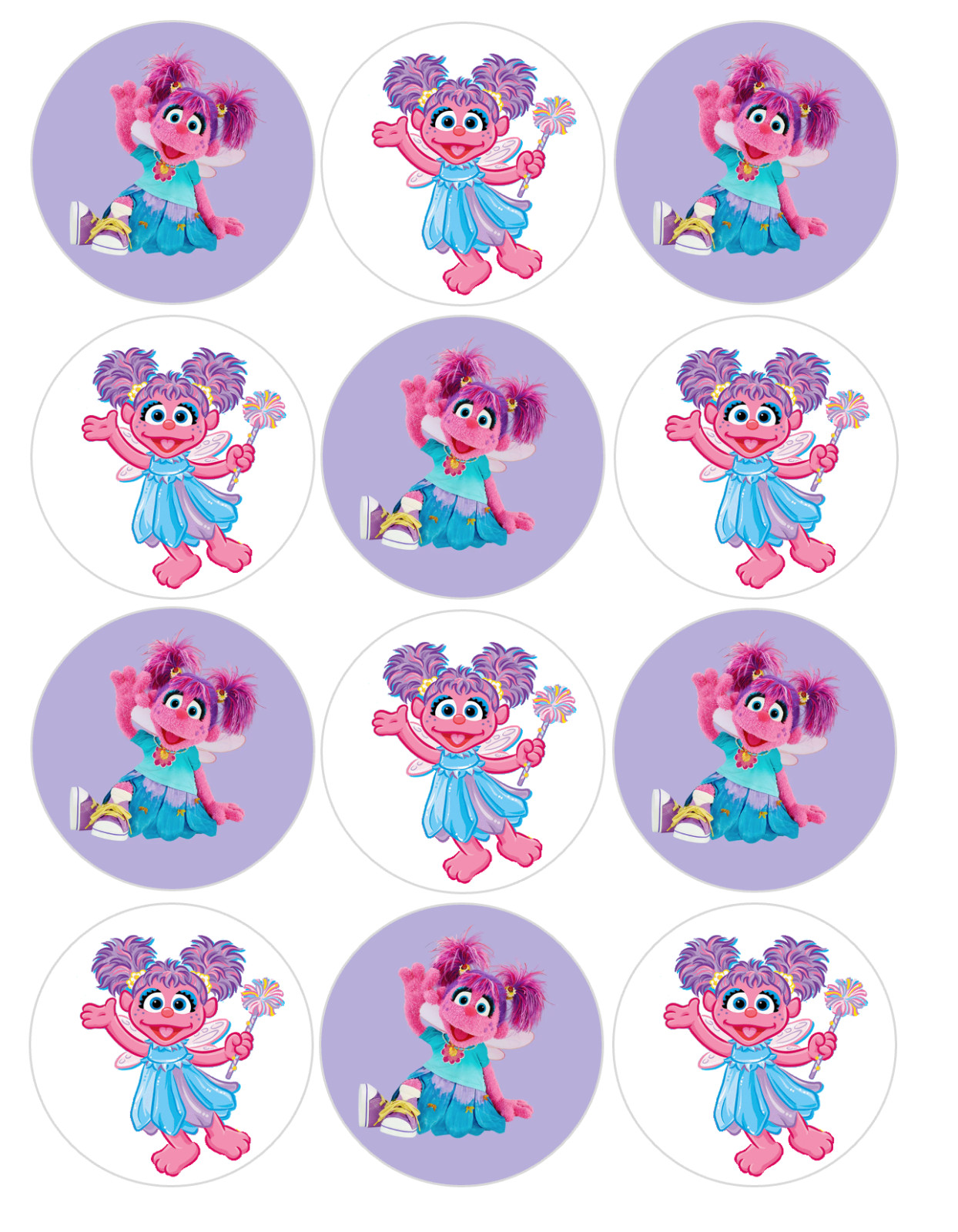 12 count Abby Cadabby Edible Image rounds, Wafer paper, pre cut gallery