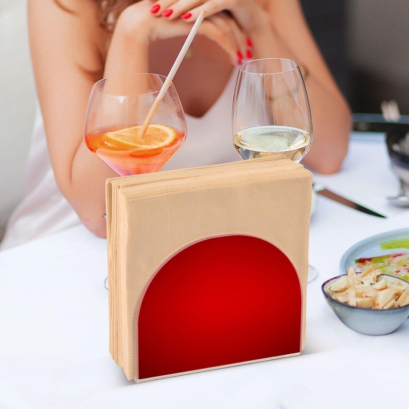 Plain Red Solid Color Napkin Holder Table Standing Kitchen Dining Room Decor gallery