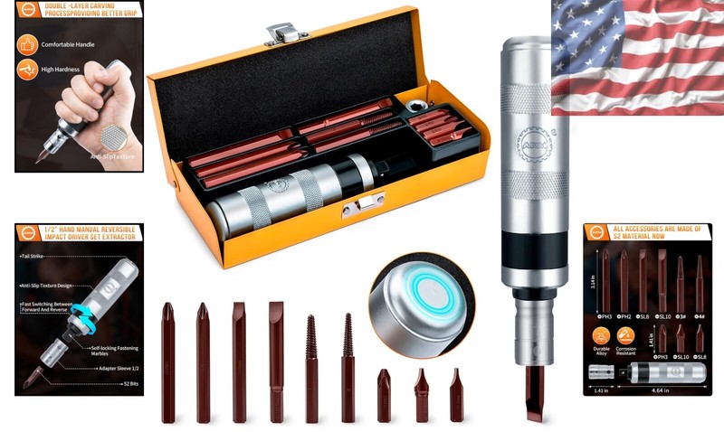 Versatile 3/8" Reversible Impact Screwdriver for Extracting Stubborn Bolts gallery
