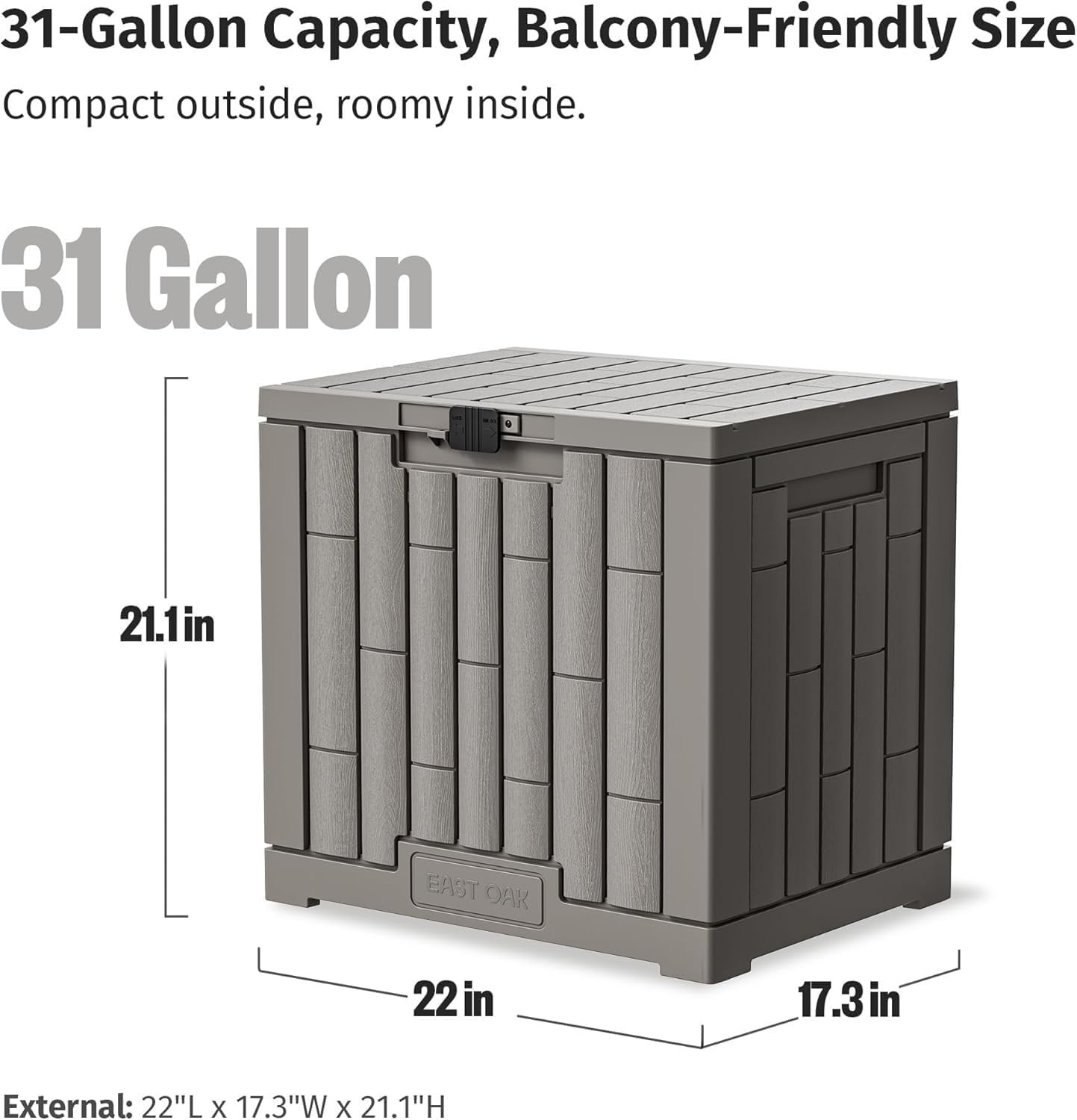 EAST OAK Outdoor Storage Box, 31 Gallon 2 Pack Deck Box Indoor and Outdoor Use, gallery