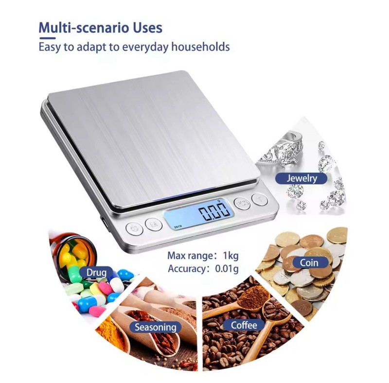 SUPER SENSITIVE KITCHEN SCALE 0.1g/3KG BATTERY ELECTRONIC DIGITAL LED gallery