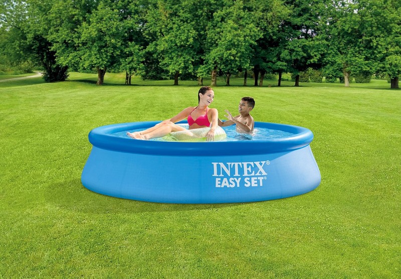 Intex Easy Set 8Ft Round Pool With Filter Pump Summer Fun Inflatable 24In Deep gallery