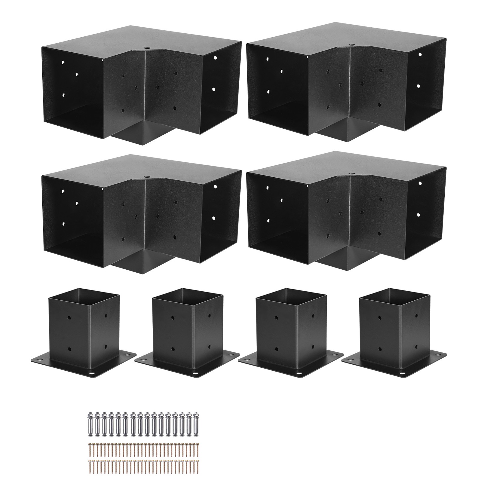 Uimoso 3.5x3.5 Inch 3-Way Corner Bracket Kit for Pergola Posts, Set of 4 gallery