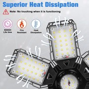 Bright LED Garage Lights 2 Pack 180W 18000LM Deformable Shop Ceiling Bulbs E26/E gallery
