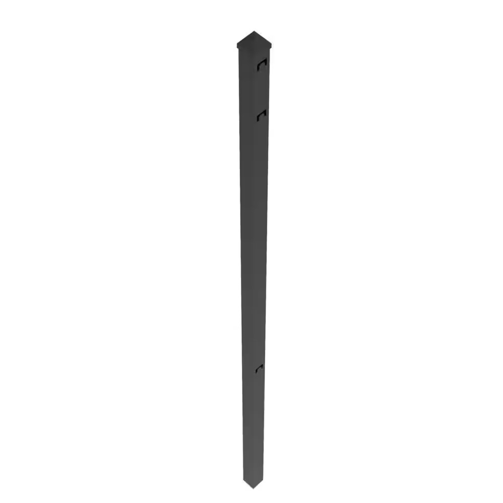 Mitchell 2 In. X 2 In. X 88 In. Black Aluminum Fence Line Post gallery