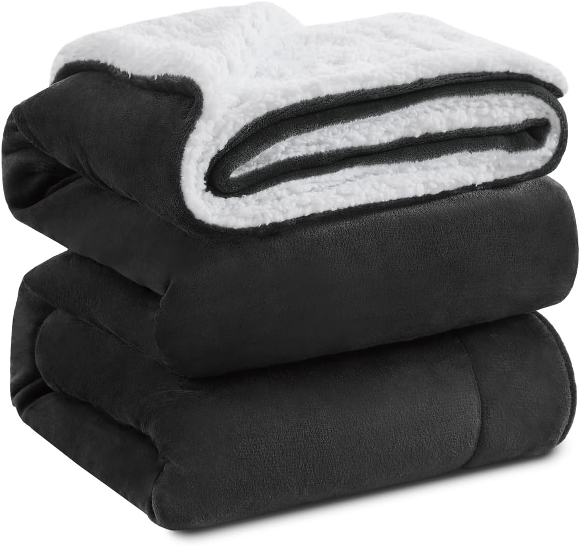 Extra Warm Sherpa Fleece Queen Blanket - Dark Grey 90"x90" 500GSM gallery