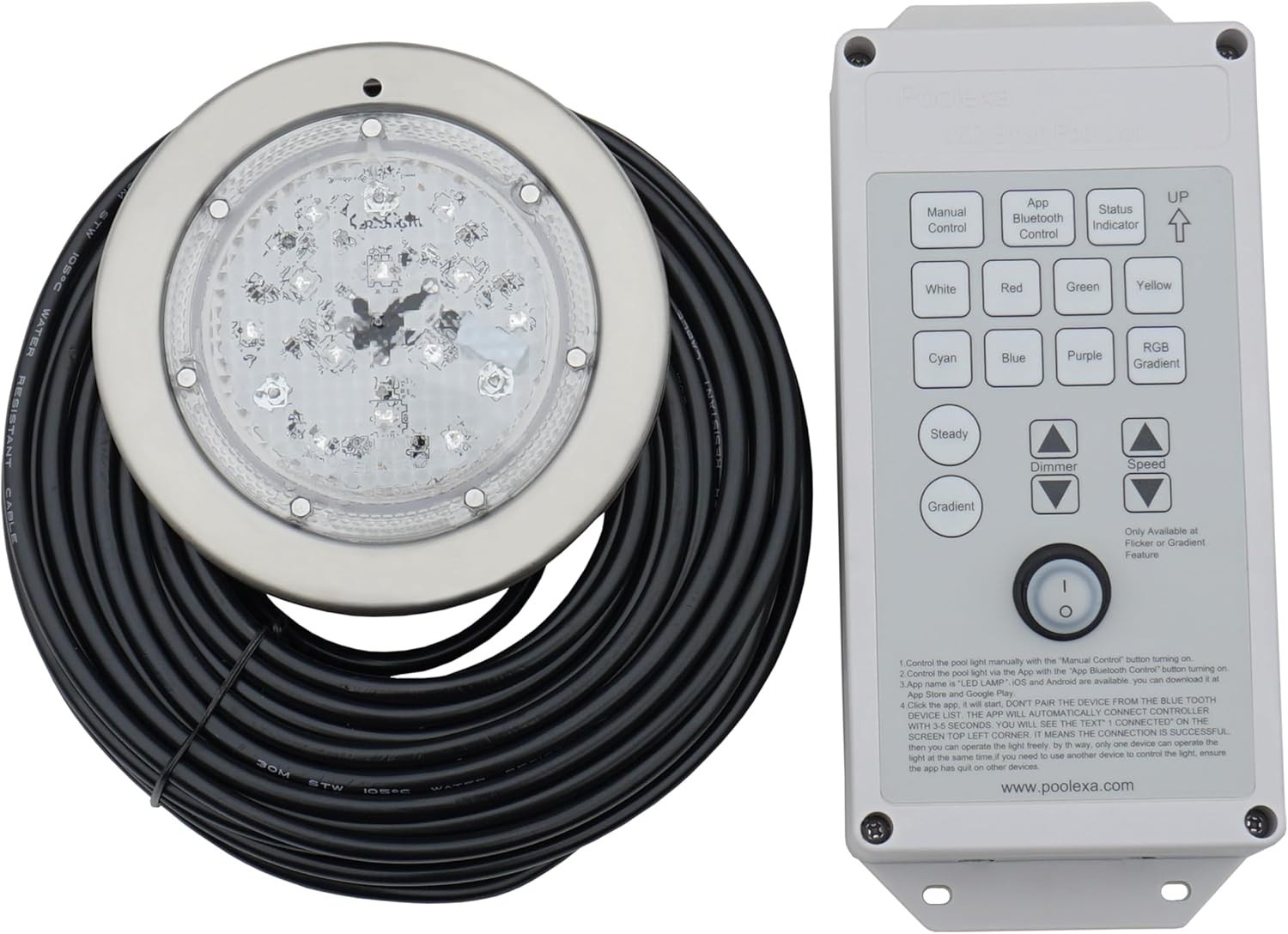 Poolexa SS0650X 6 inch Small LED Color Inground Pool/Spa Light 50 ft Cord gallery