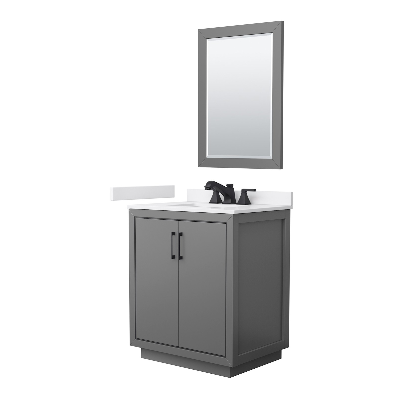 Wyndham Collection WCF1111-30S-VCA-US3M24 Icon 30" - Dark Gray / White Cultured gallery