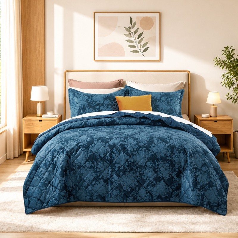 Quilt Bedspread Set Soft Premium Texture Reversible Coverlet for Summer Bedding gallery