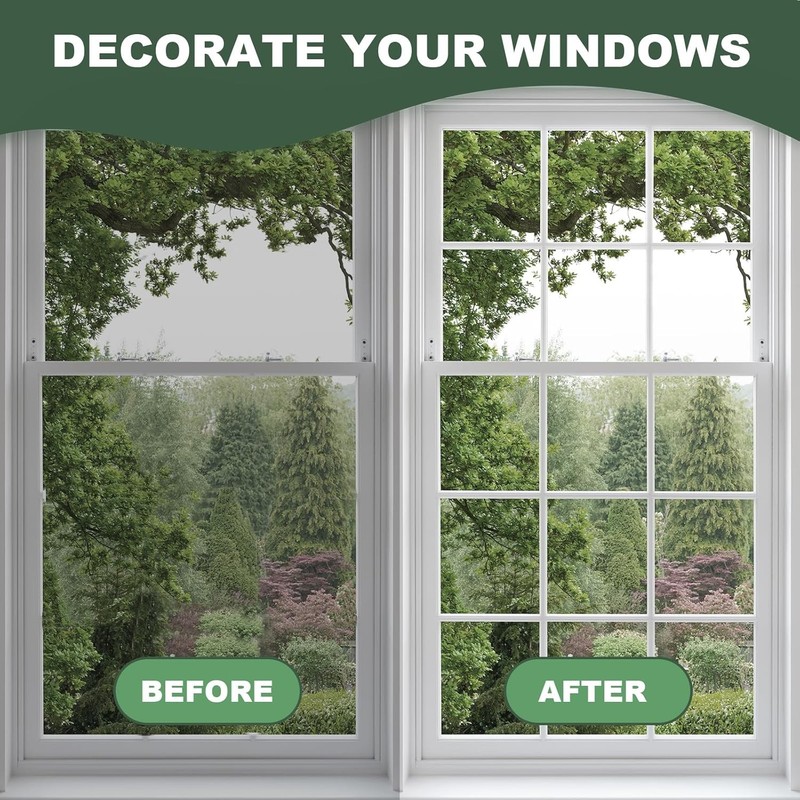 Window Grid Kit, 0.59inx36ft Window Grille Inserts Grid Kit, White TPE Self-A... gallery