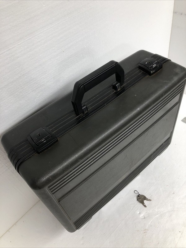 Vintage Presto Lockable Hard Plastic Shell Case W/ Keys 17.5”x12.5” Foam Insert gallery