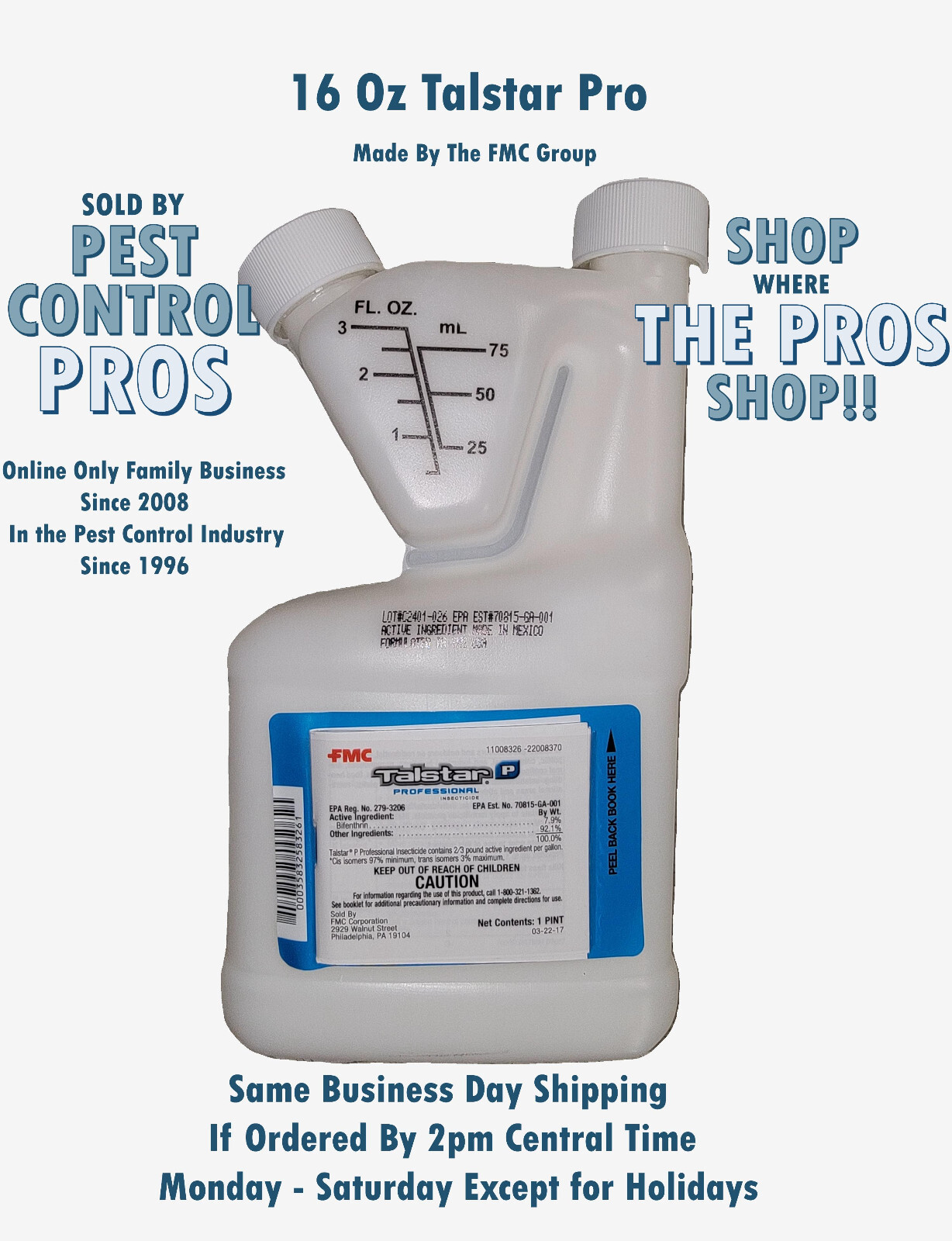 16 oz Talstar Pro Insecticide Roach Flea Pest Insect Control Insecticide Pint gallery