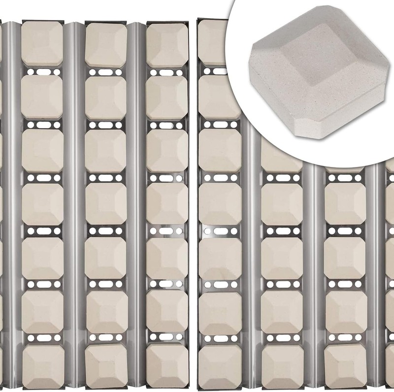 50 Pcs Ceramic Briquettes Replacement For Lynx L27, L30, CS30 Gas Grill, 2x2x0.7 gallery
