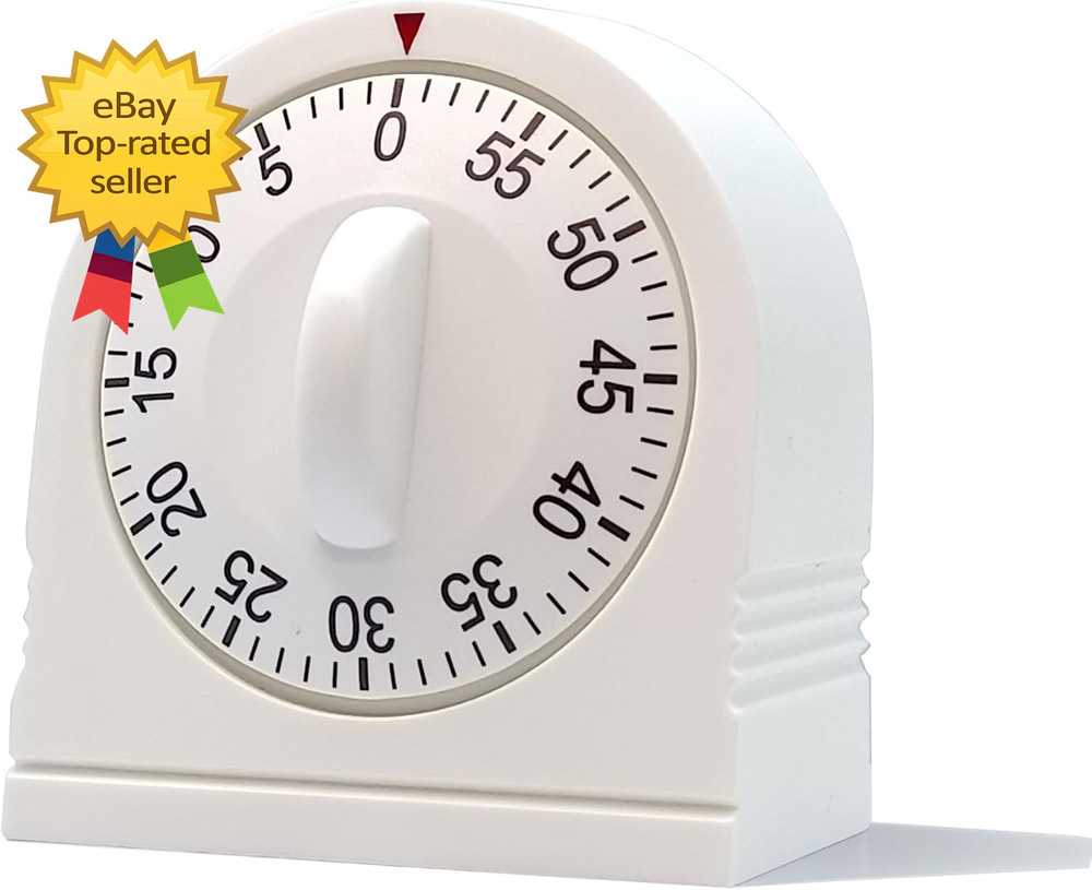 60 Minute Wind up Timer Visual Mechanical Timer with Loud Alarm Manual Countdow
