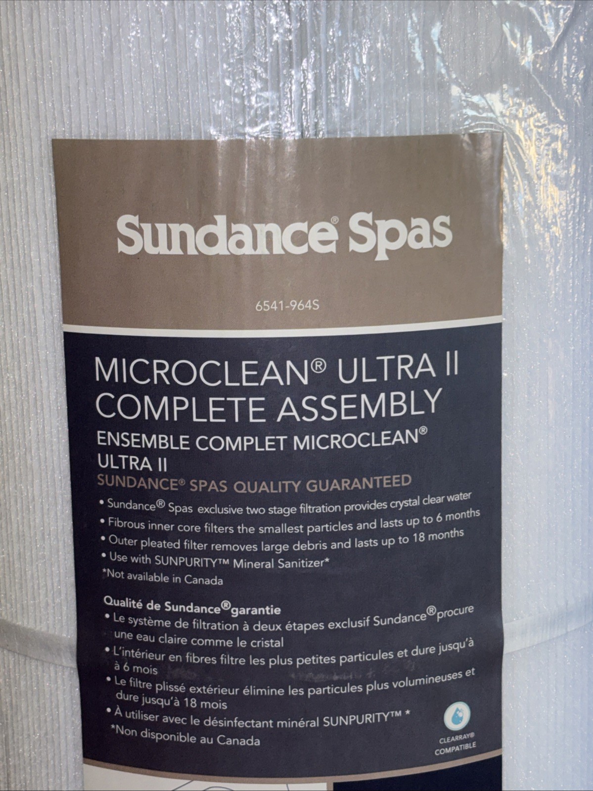 Microclean Ultra II Filter Cartridge Pleated 2 Stage Filtration Sundance Spa gallery