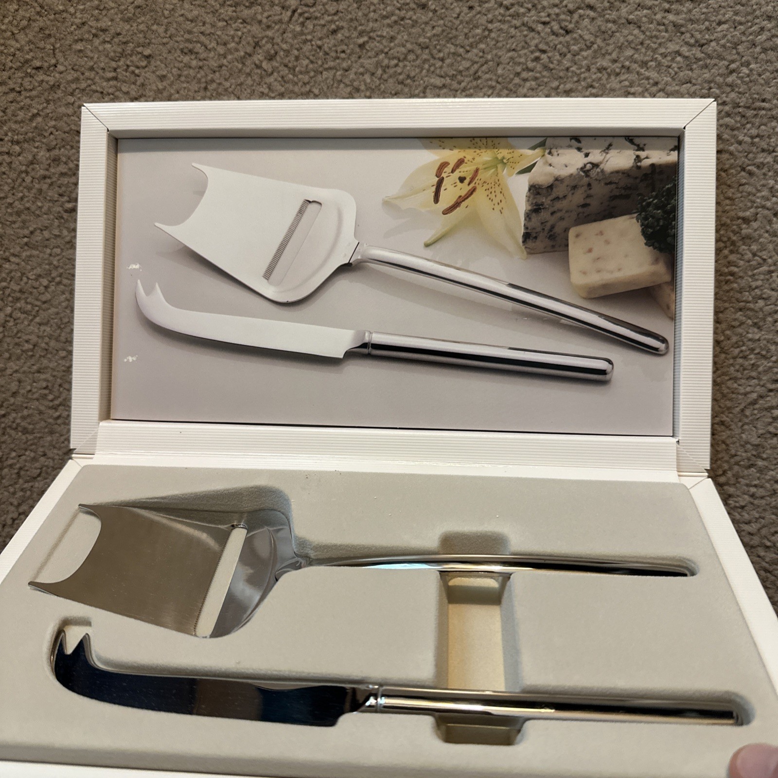 Mikasa Flatware ESTASI Two Piece Cheese Plane & Serving Pick Set NIB gallery