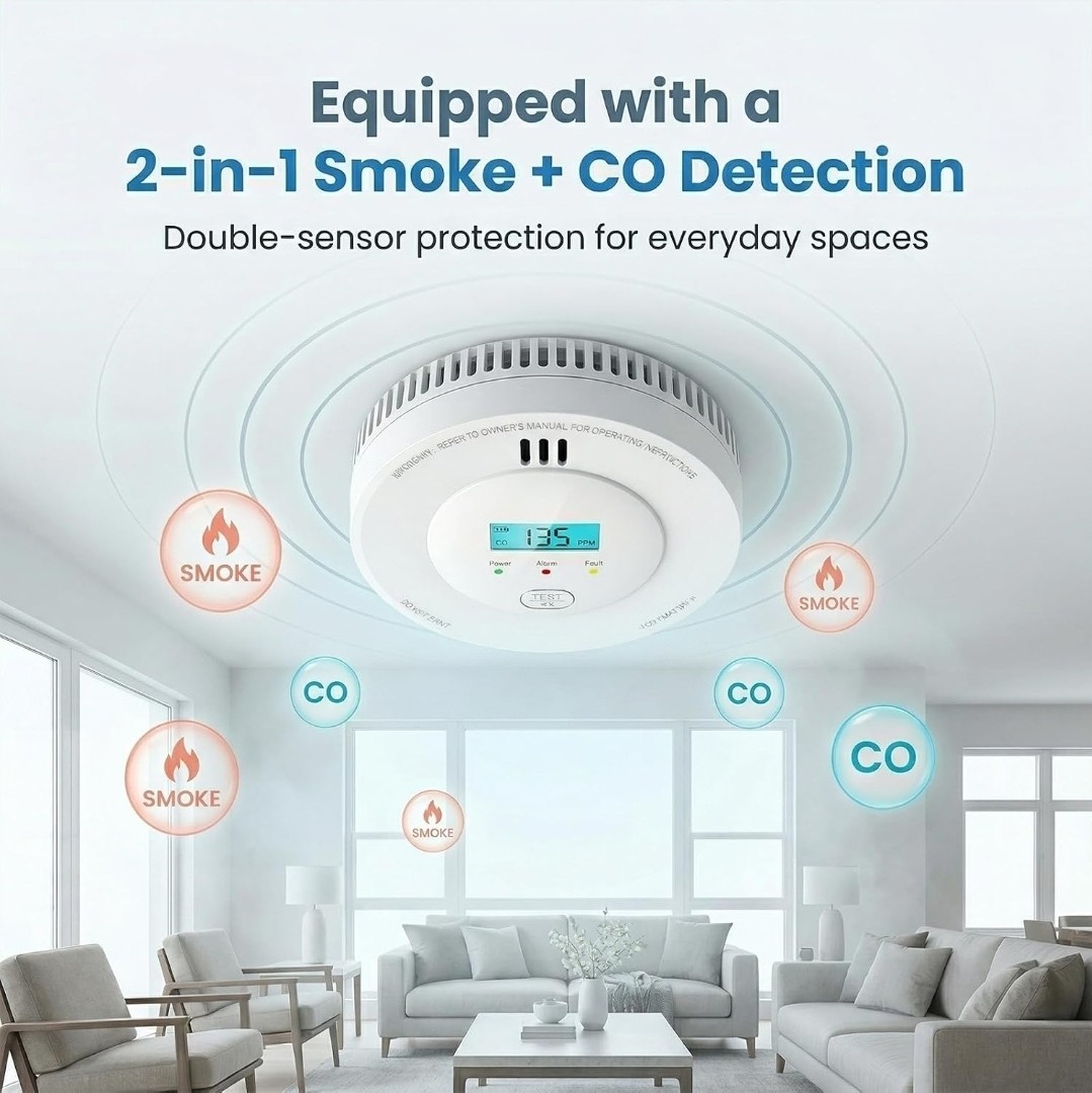 Interconnected Smoke and Carbon Monoxide Detectors 3 Pack Wireless Interlinked gallery