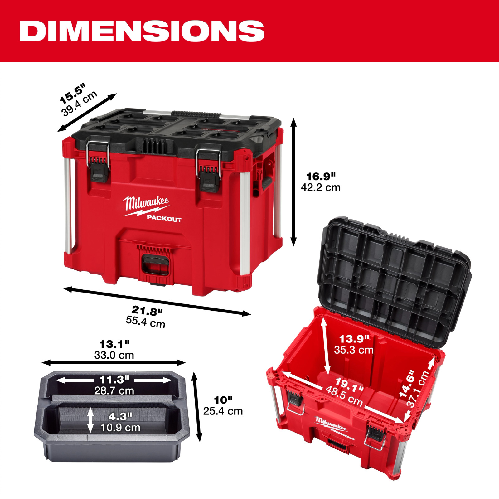 Milwaukee 48-22-8423 PACKOUT XL Tool Box | Modular Connectivity gallery