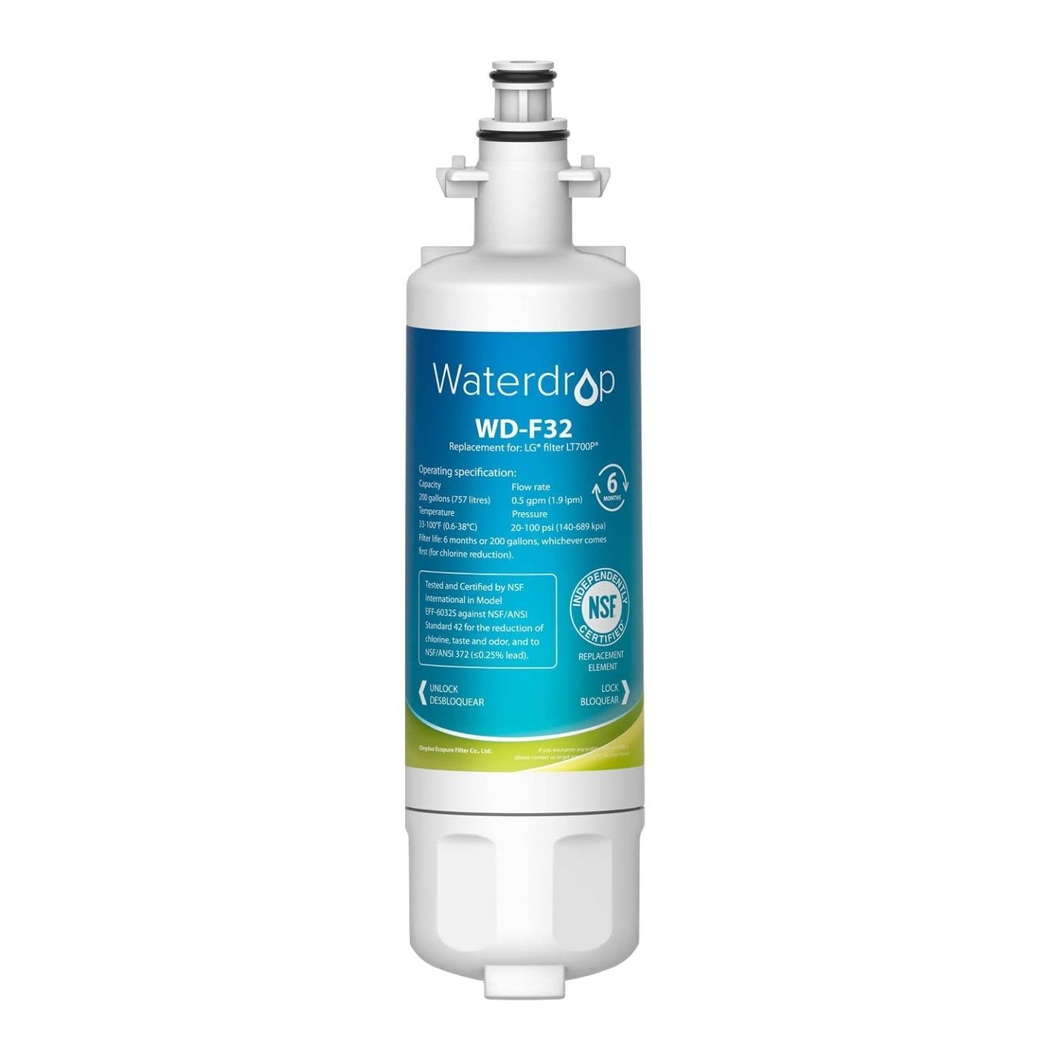Waterdrop Refrigerator Water Filter, Replacement for LG® LT700P® gallery