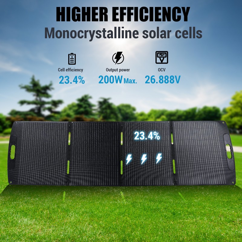 IP68 100W 200W Watt Foldable Solar Panel Mono HighEfficiency PV for Sunshed Home gallery