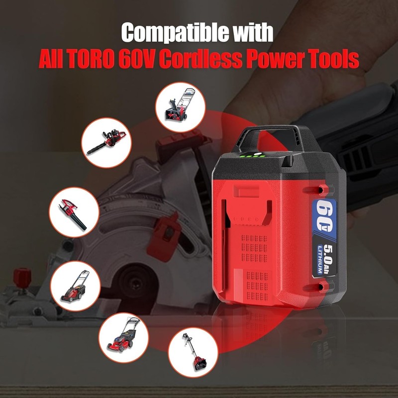 60V 5.0Ah Lithium Ion Replacement Battery for Toro 60V 88620 88675 L108 L324-NEW gallery