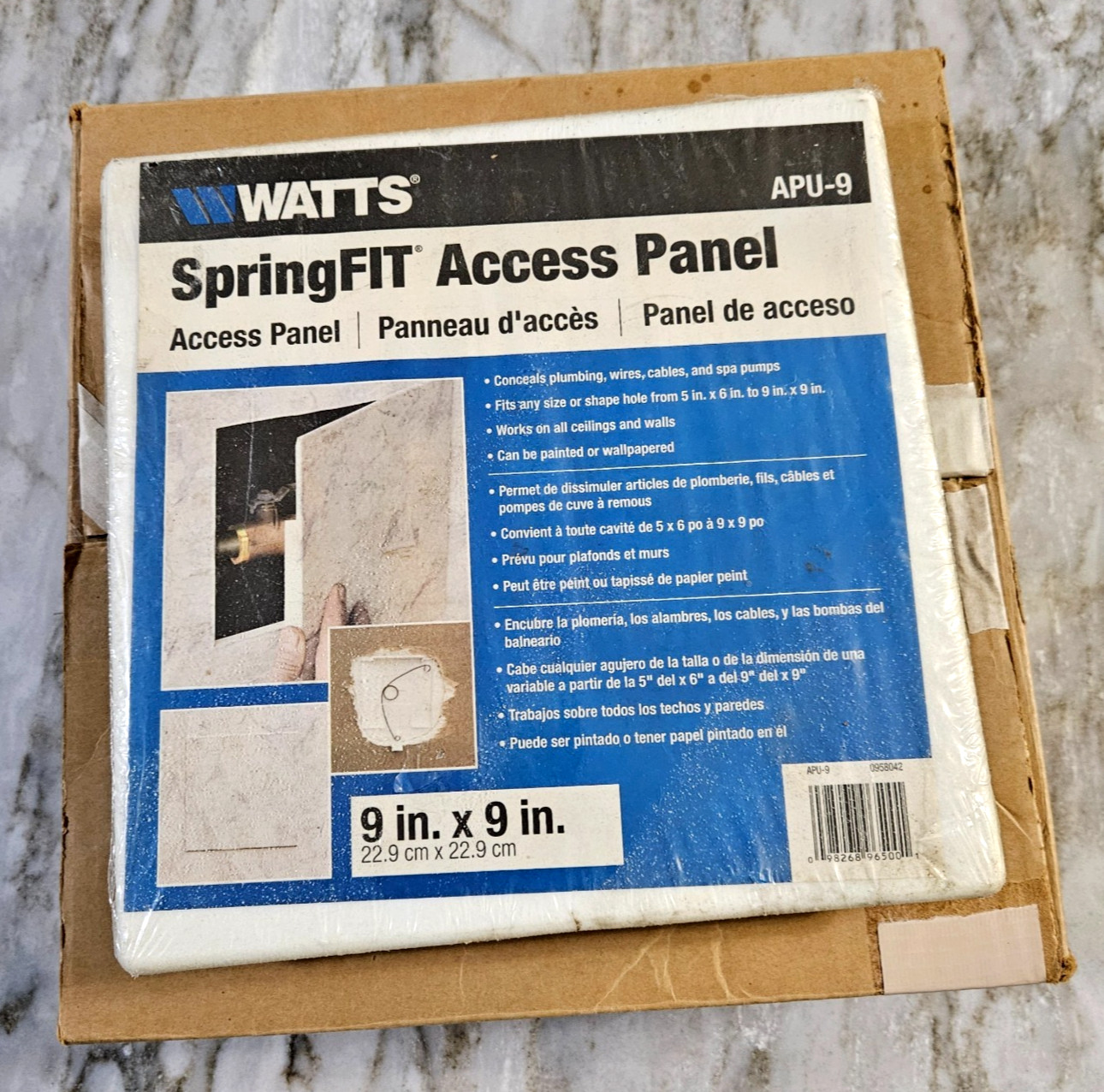 WATTS #APU-9 SpringFIT ceiling/wall 9" x 9" ACCESS PANEL new in shrinkwrap gallery