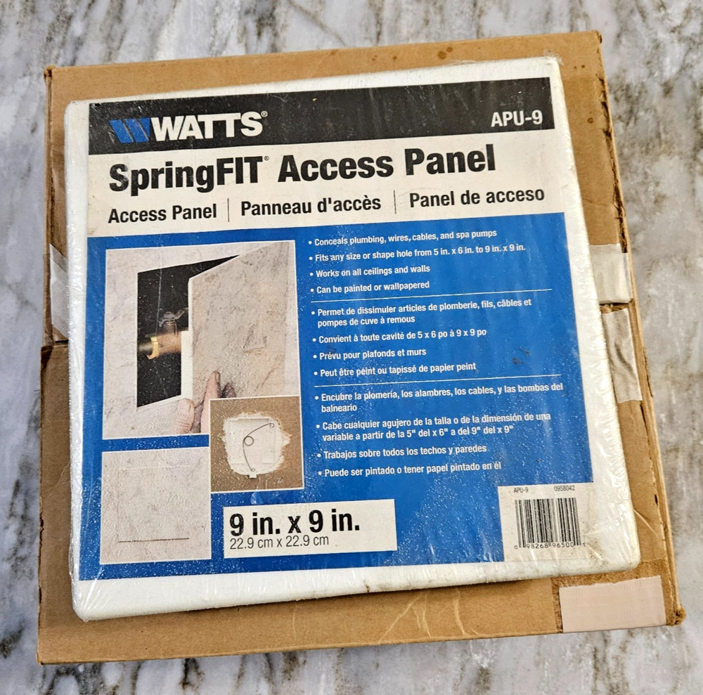 WATTS #APU-9 SpringFIT ceiling/wall 9" x 9" ACCESS PANEL new in shrinkwrap