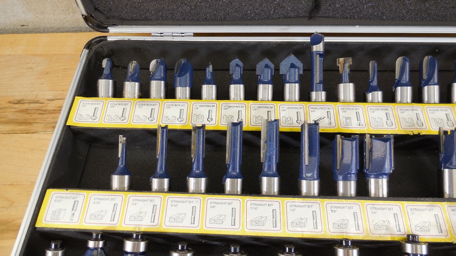 80 Piece Router Bit Set 1/2" Shank Metal Case - 2 Missing, 6 Used, Most Unused. gallery