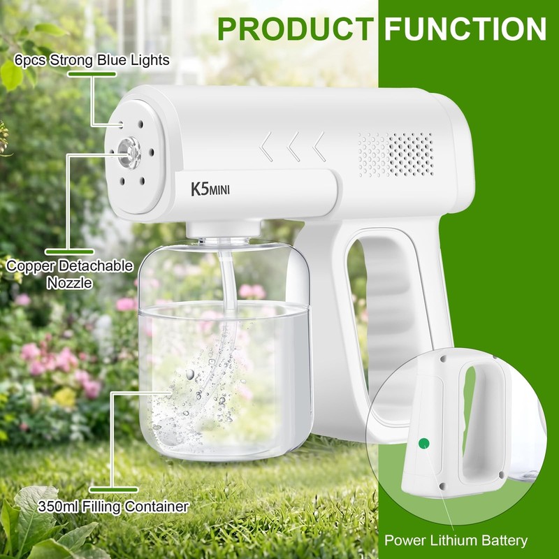 2 Pack Rechargeable Atomizer Nano Sprayer Gun Mosquito Repellent White gallery