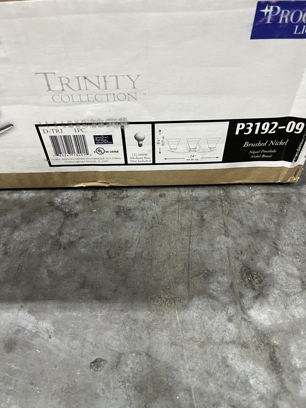 Progress Lighting P3192-09 Trinity 3-Light Brushed Nickel Bathroom Vanity Light gallery