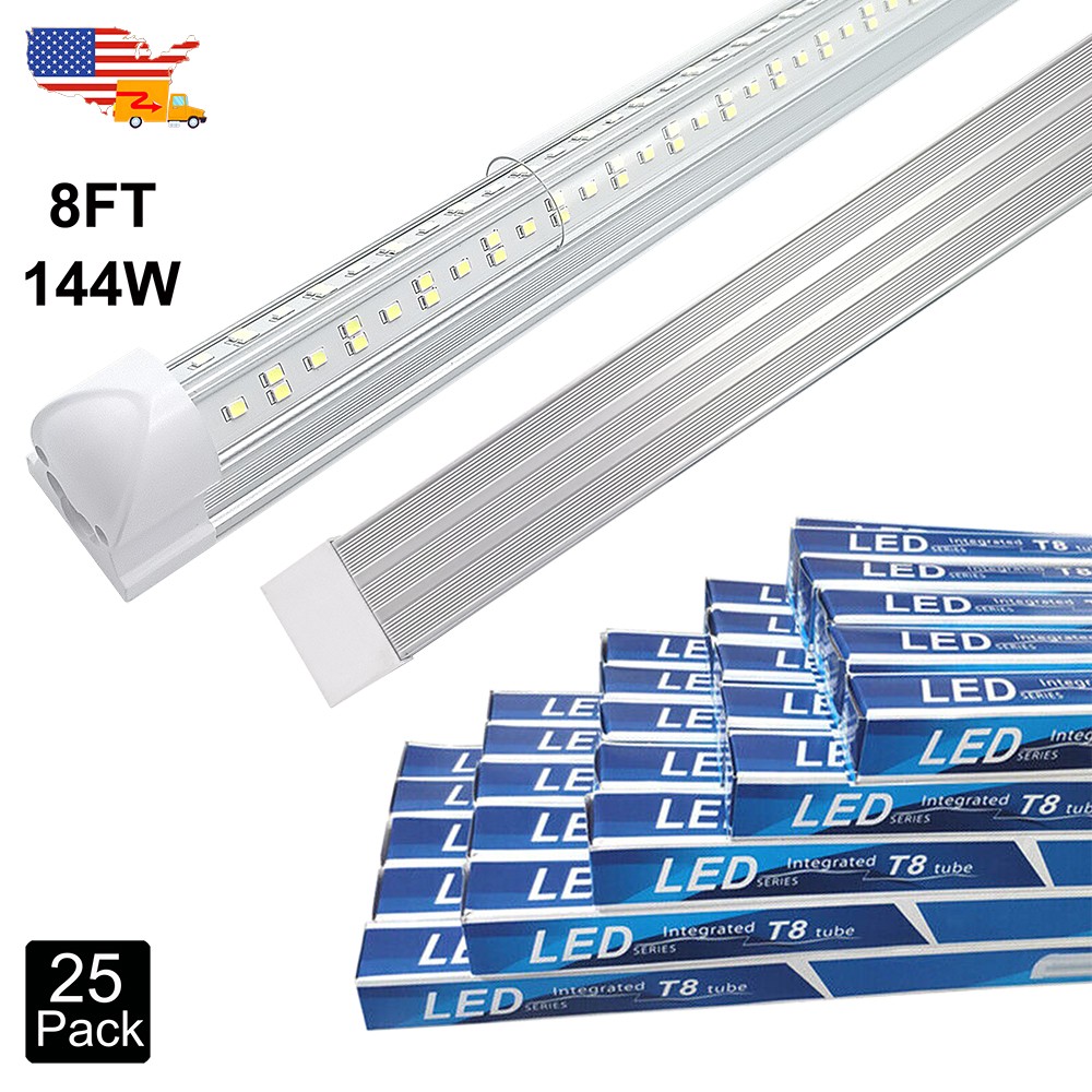 8 Ft Led Shop Light 25 Pack 4 Row 144W Factory Workshop Ceiling Fixture 18000Lm gallery