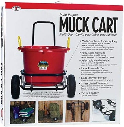 Adjustable Muck Cart with Pneumatic Wheels - 350 lbs Capacity, Foldable Design gallery