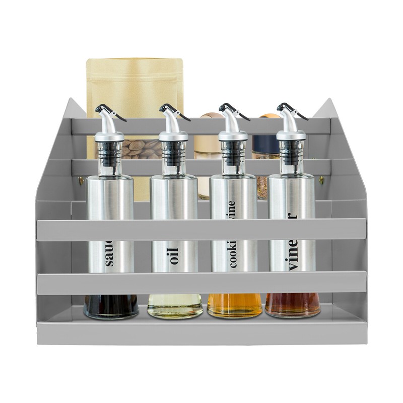 Pull Down Cabinet Organizer 2 Tier Pull-Out Cabinet Wall Shelf Spice Dishes Rack gallery