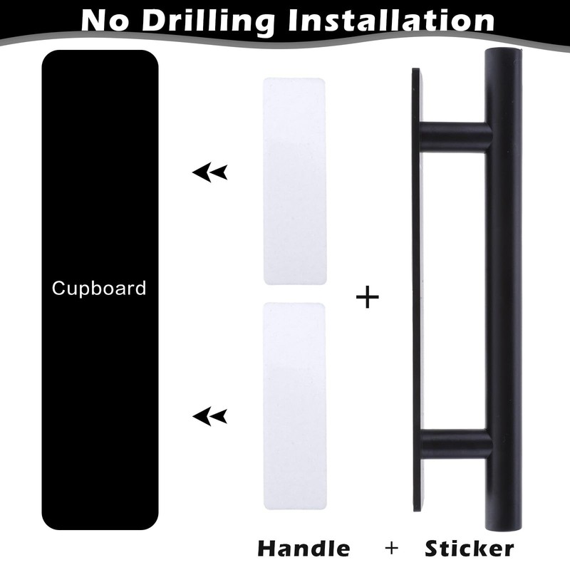 8 Pack Adhesive Cabinet Handles Pulls, Self Stick Door Handles ABS Plastic Pulls gallery