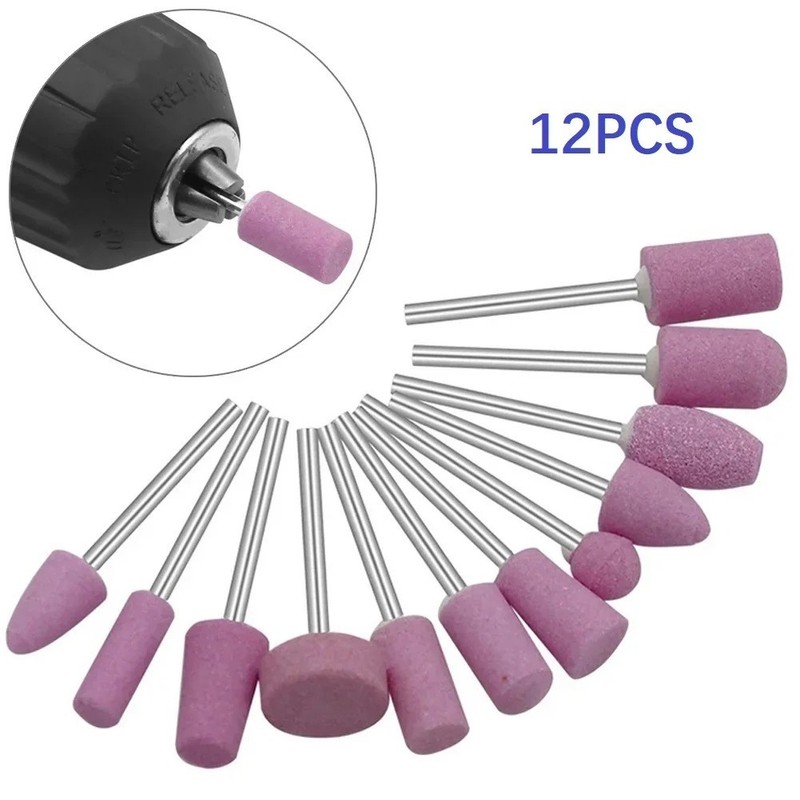 12Pcs Abrasive Grinding Stone Bit Set Rotary Tool Polishing Wheel Kit USA gallery