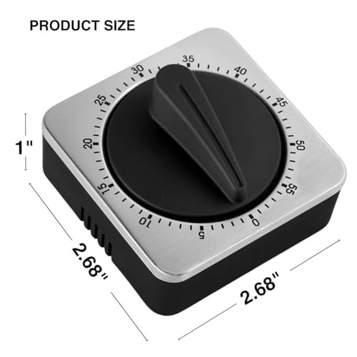 Mechanical Kitchen Timer Magnetic with Loud Alarm, 60-Minute Manual Wind Up gallery