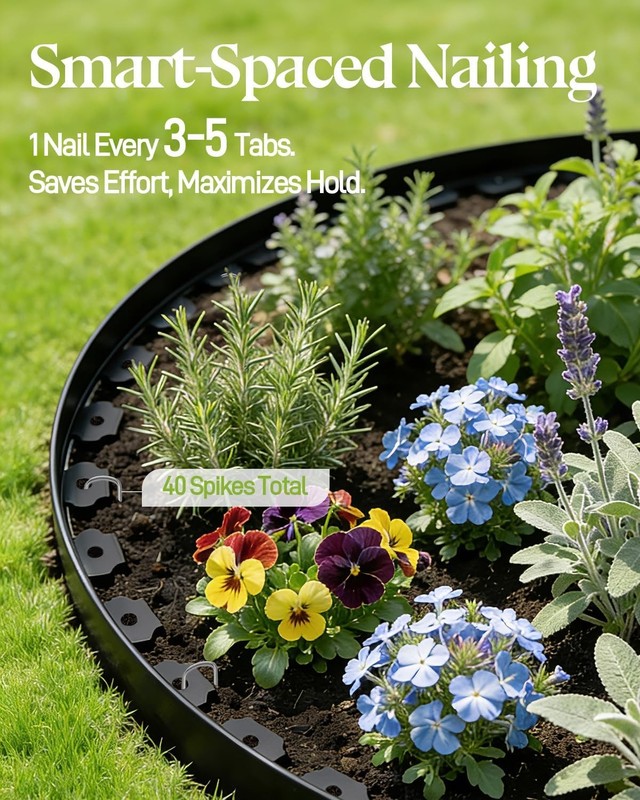 Landscape Edging Border Kit No Dig Garden Edging 40ft Flexible Lawn Border Black gallery