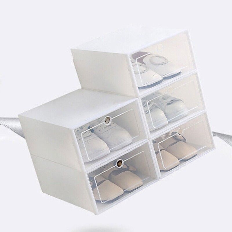 20/24* Stackable Shoe Storage Box Durable Plastic Sneaker Display Case Organizer gallery
