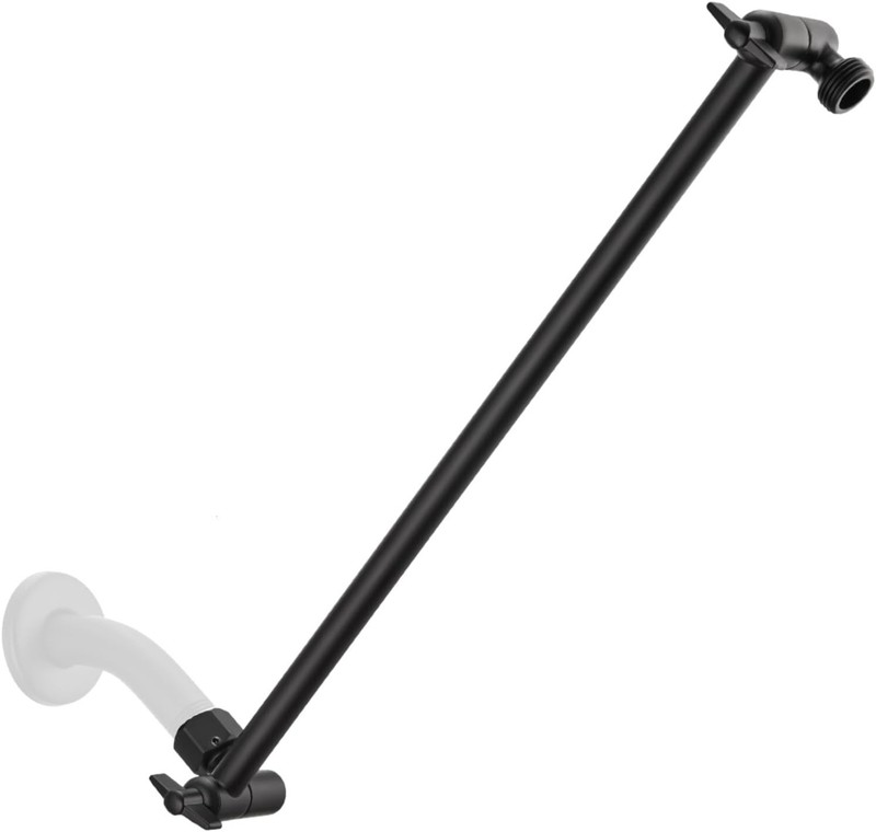 15 Inch Extra Long Adjustable Shower Head Extension Arm With Locking Set Scre... gallery