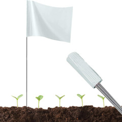 50Pack White Marking Flags 15X4X5 Inch Marker Flags Use for Yard & Lawn Bound