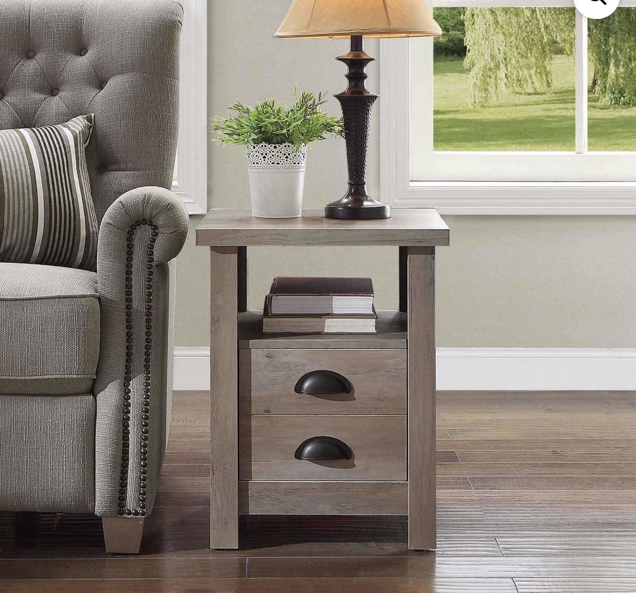 Better Homes & Gardens GranaryModern Farmhouse End Table,Rustic Gray gallery