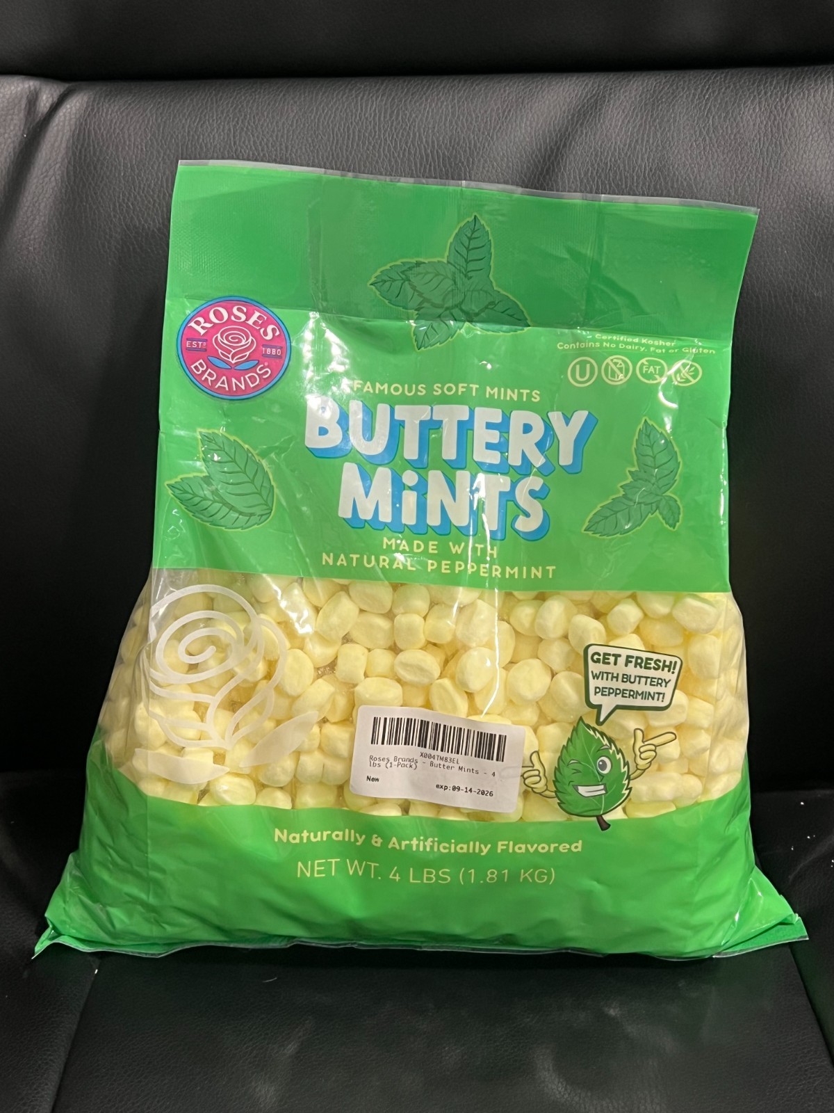NEW Soft Butter Mints. 4 lb Bag. Certified Kosher. No Dairy, Fat, Or Gluten gallery
