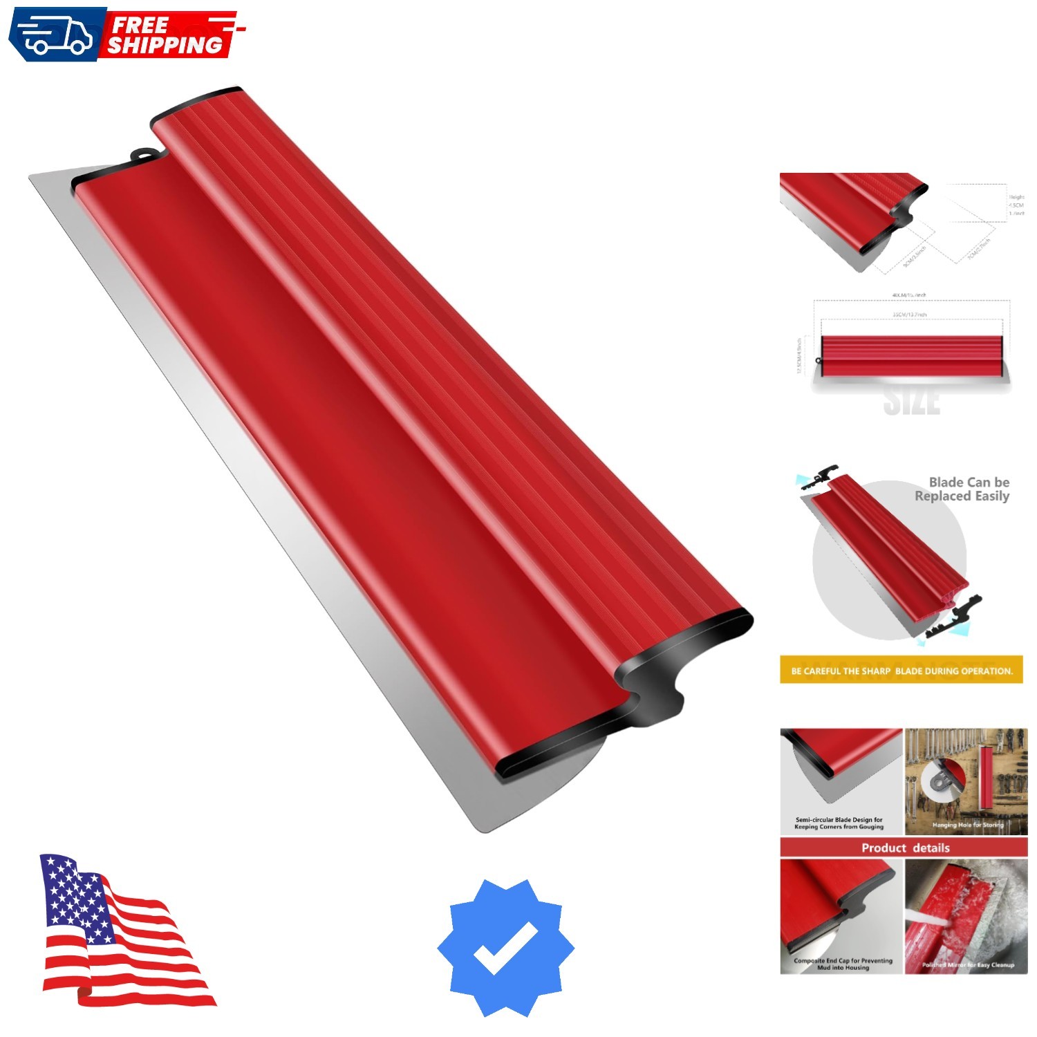 16 Inch Drywall Skimming Blade, Stainless Steel Blade, ABS Handle, Drywall Knife gallery