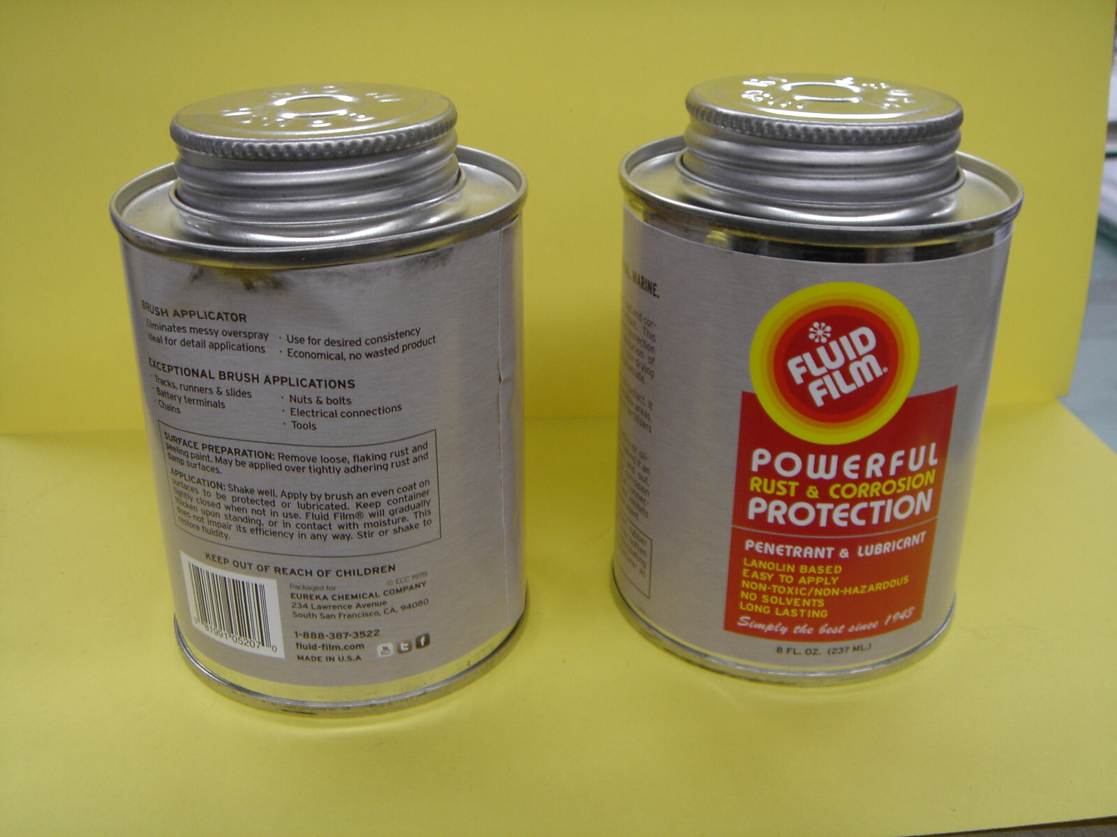 2pc 8oz cans Fluid Film Rust & Corrosion Protection-brush in can NEW & Unused gallery