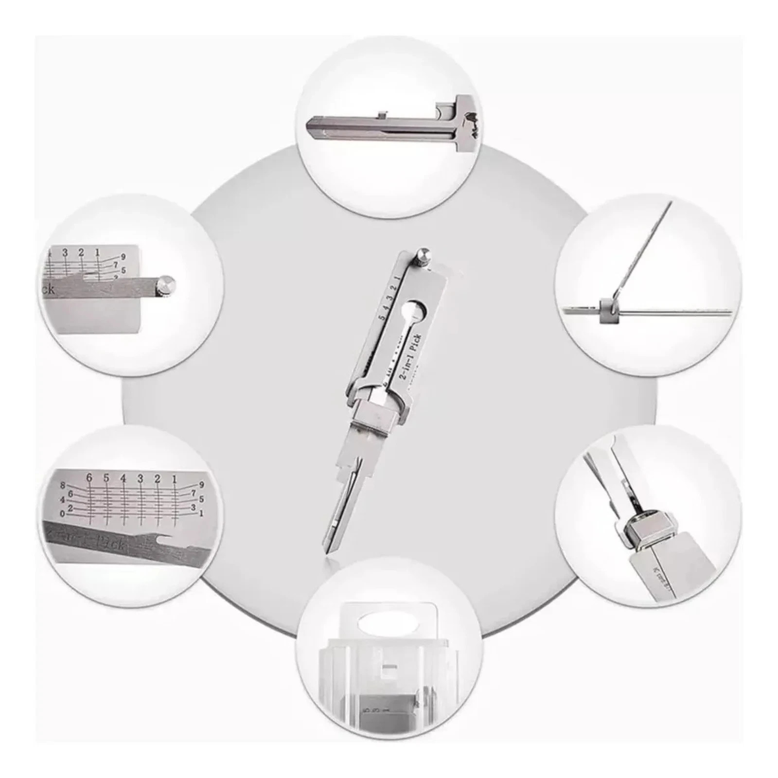 SS001 Precision Hook & Pick Maintenance Tool Stainless Steel Key Decoder Set gallery