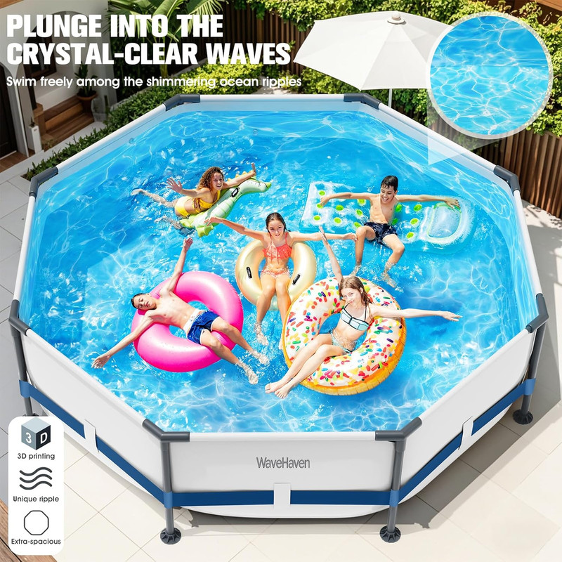 Above Ground Pool,10Ft X 30In Frame Deep Swimming Pool,Round Family Pool,Large a gallery