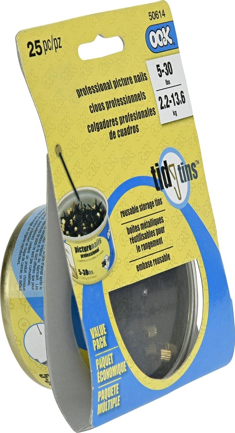 Professional Picture Hanging Nails, Blue Steel Pro Nails, Black/Gold, gallery