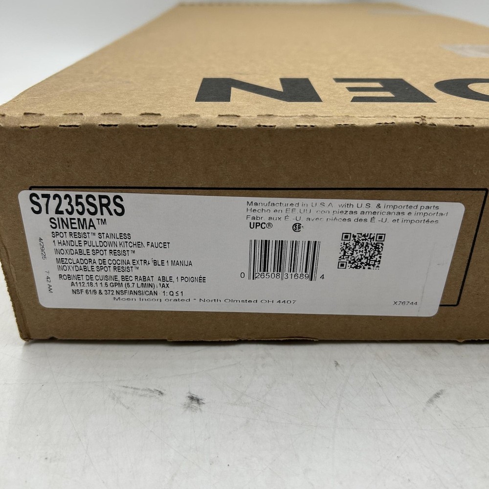 Moen Sinema S7235SRS Stainless Pulldown Kitchen Faucet with Power Boost, Reflex